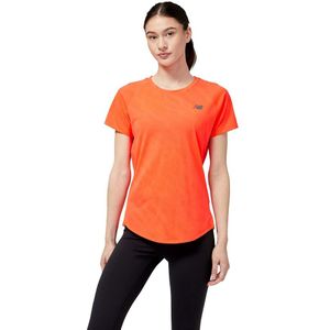 New Balance Q Speed Jacquard Short Sleeve T-shirt Oranje S Vrouw