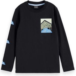 Scotch & Soda Relaxed Fit Artwork T-shirt Met Lange Mouwen