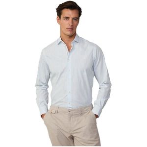 Hackett - HM3010134 - Overhemd - Blauw - Klassiek Fit - Katoen - Lange Mouwen