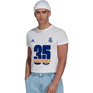 Adidas 35 Champion Real Madrid Short Sleeve T-shirt 21/22 Junior Wit 9-10 Years