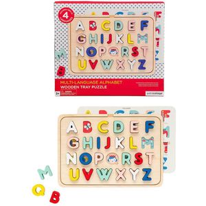 Petit Collage Multi-language Alphabet Wooden Tray Puzzle Goud