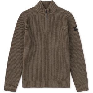 ECOALFvoor mannen. MCMGAKNDRAGO0632W24-378 Bruine trui Drago (S), Casual, Duurzaam, Gerecyclede Wol