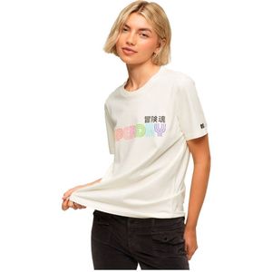 Superdry Vintage Retro Rainbow T-shirt Beige M Vrouw