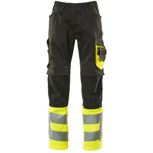 Mascot Safe Supreme Broek met kniezakken 15679-860 - Zwart/hi-vis geel