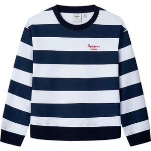 Pepe Jeansvoor meisjes. PG581353 Sweater Vania wit, marine (14Años= 164cm), Casual, Katoen, Duurzaam, Marineblauw, kinderkleding