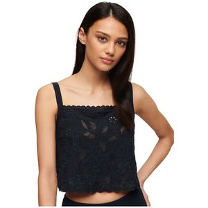 Superdry Ibiza Embroidered Cami Sleeveless Blouse Blauw S Vrouw