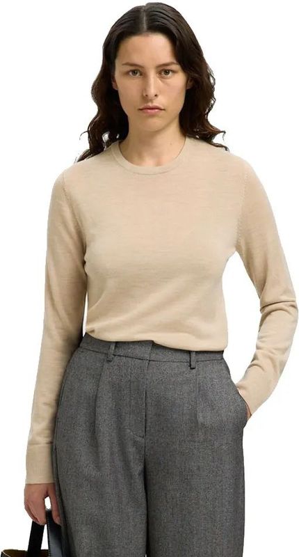 Selected - Thea - Gebreide Trui - Ronde Hals - Lange Mouwen - 100% Merinowol