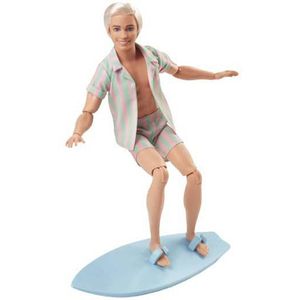 Barbie Ken Signature Movie Collectible Doll With Striped Vest And Surfboard Wit