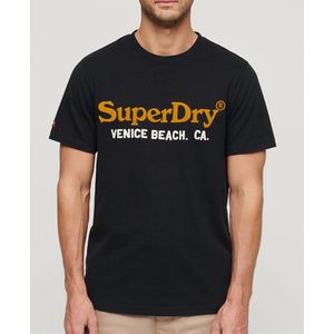 Superdry Venue Duo Logo Short Sleeve T-shirt Zwart XL Man