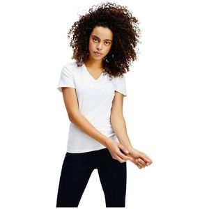 Tommy Jeans Skinny Stretch Short Sleeve V Neck T-shirt Wit S Vrouw