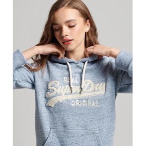 Superdry Vl Scripted Coll Hoodie Blauw XS Vrouw