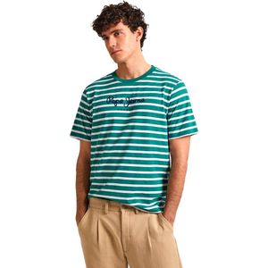 Pepe Jeans Striped Eggo Short Sleeve T-shirt Groen XL Man