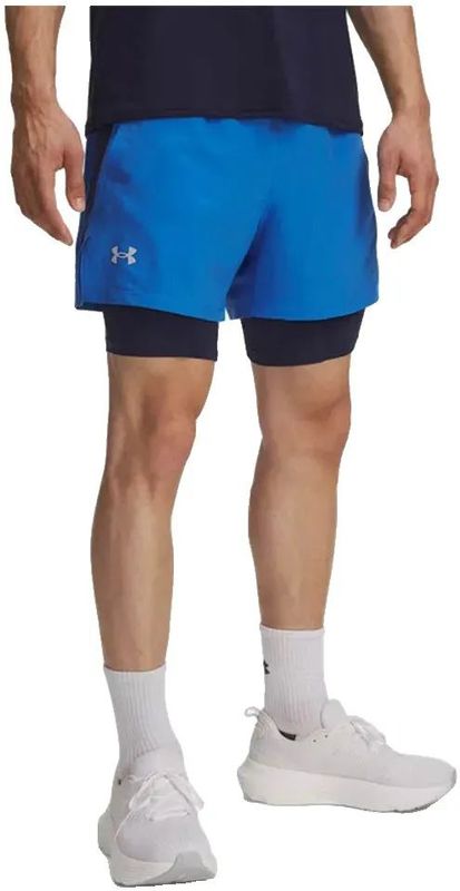 Under Armour - Ua Launch 5 - Sportshorts - Blauw - 2-In-1