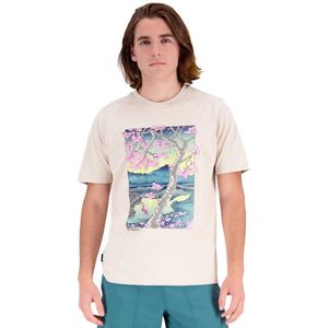 New Balance At Graphic Cotton Short Sleeve T-shirt Beige M Man