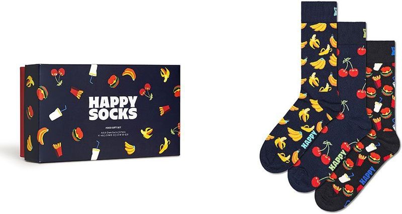 Happy Socks Foods Gift Set Crewsokken 3 Paren