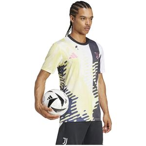 adidas - Juventus Pre-Match Trainingsshirt - Geel Zwart Roze - 100% Gerecycled Polyester