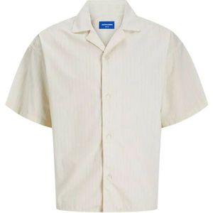 Jack & Jones Boxy Poplin Sripe Overhemd Met Korte Mouwen