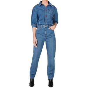 Pepe Jeans - PL230503 Jane - Jumpsuit - Blauw - Casual - Katoen - 3/4 Mouw