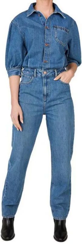 Pepe Jeans - PL230503 Jane - Jumpsuit - Blauw - Casual - Katoen - 3/4 Mouw