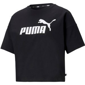 Puma Essential Cropped Logo Short Sleeve T-shirt Zwart XL Vrouw