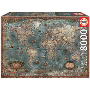 Educa Borras 8000 Pieces Mapamundi Historico Puzzle Veelkleurig 14-99 Years