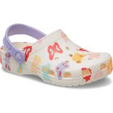 Crocs - Classic Butterfly Graphic - Klompen - Chalk - Verstelbare Hielband, Croslite™-materiaal