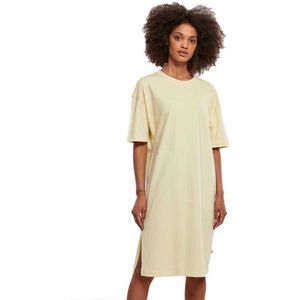 Urban Classics Organic Oversized Slit Short Sleeve Short Dress Geel L Vrouw