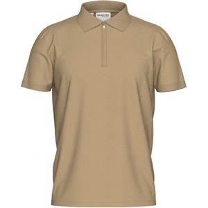 Selected Fave Short Sleeve Polo Beige L Man