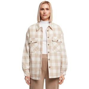 Urban Classics Flanell Over Long Sleeve Shirt Beige L Vrouw