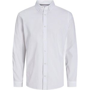 Jack & Jones Poplin Logo Comfort Long Sleeve Shirt Wit M Man