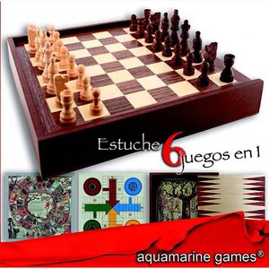 Aquamarine Case 6 In 1 Board Game Goud