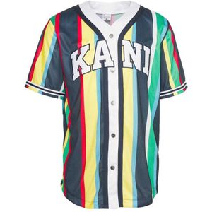 Karl Kani Serif Stripe Baseball Short Sleeve V Neck T-shirt Veelkleurig L Man