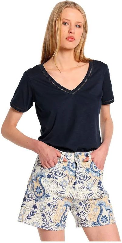 Lois Jeansvoor vrouwen. 217332509 Denim shorts mom fit - Lang gesneden veelkleurige paisleyprint (28), Casual, Katoen