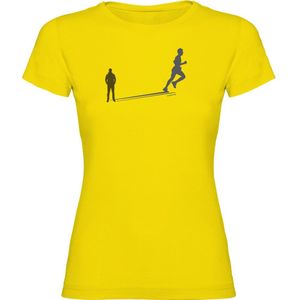 Kruskis Run Shadow Short Sleeve T-shirt Geel M Vrouw