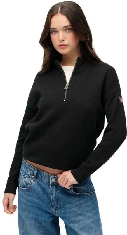 Superdry - Slouchy Knitted Half Zip - Gebreide Trui