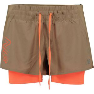 New Balance Printed Impact 2 In 1 Shorts Groen L Vrouw