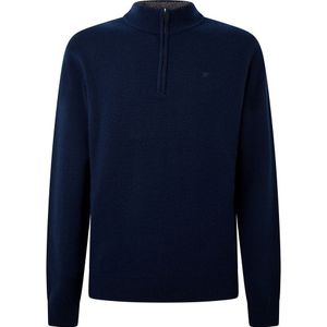 Hackett Lambswool Half Zip Sweater Blauw 3XL Man