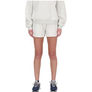 New Balance Sport Essentials French Terry Shorts Wit L Vrouw