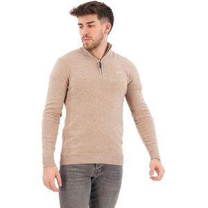 Superdry Essential Embroidered Henley Half Zip Sweater Bruin 2XL Man