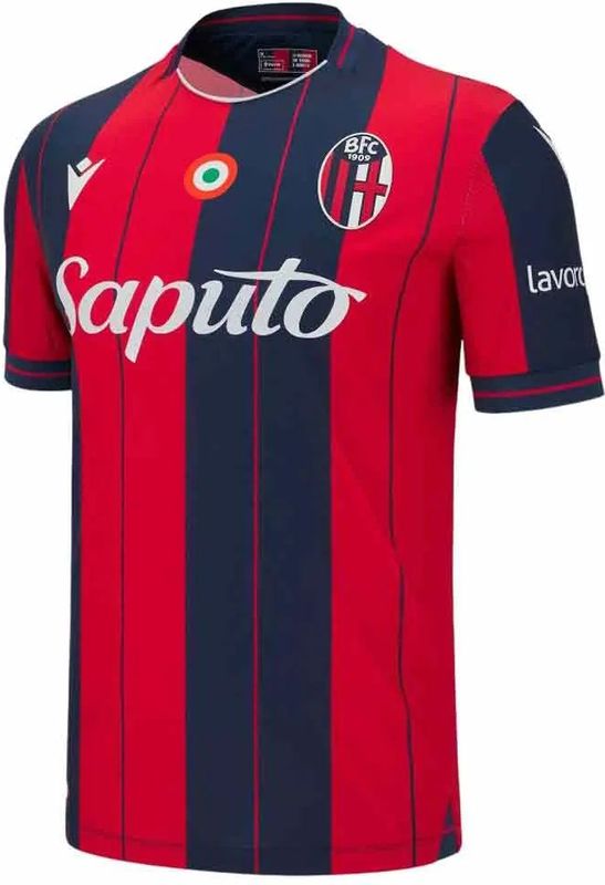 Macron - Bologna FC 25/26 - Thuis T-shirt - Korte Mouwen - Rood en Blauw