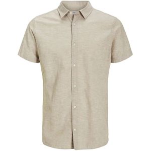 Overhemd - Mélange - Katoen - Slim Fit - Kwartmouw