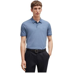 Hugo Boss - Slim-fit - Polo Shirt - Blauw - Gemerceriseerd Katoen