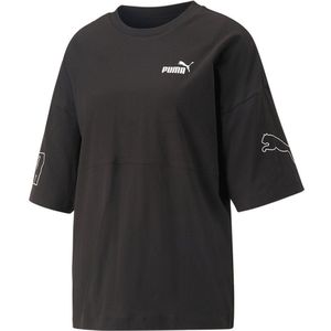 Puma Power Colorblock Short Sleeve T-shirt Zwart M Vrouw