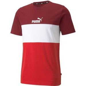 Puma Essential+colorblock Short Sleeve T-shirt Rood L Man