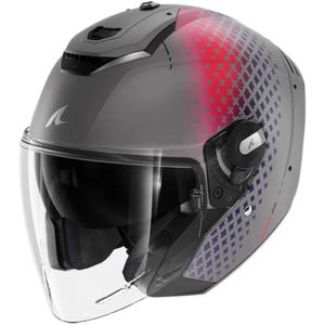 SHARK - RS Jet Stride Mat - Open Face Helm - Zilver - Violet - Blauw