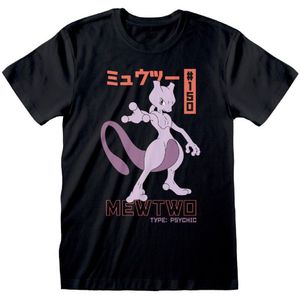 Heroes Official Pokemon Mewtwo Short Sleeve T-shirt Zwart 2XL Man