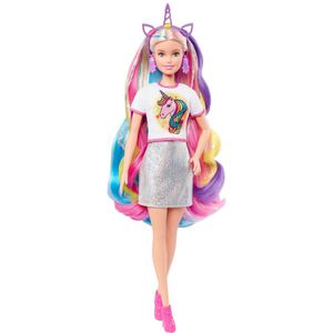 Barbie Fantasy Hair With Mermaid And Unicorn Looks Doll Veelkleurig