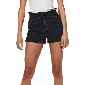Only Cuba Life Paperbag Denim Shorts Zwart XL Vrouw