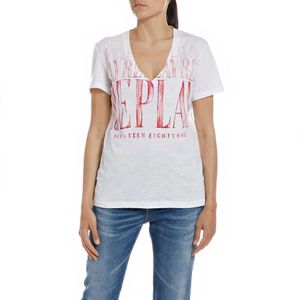 Replay W3783 .000.23494p T-shirt Met Korte Mouwen En V-hals