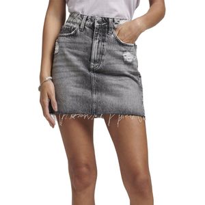 Superdry Vintage Denim Mini Skirt Grijs 30 Vrouw